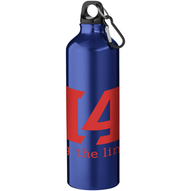 Oregon 770 ml Aluminium Trinkflasche mit Karabinerhaken - blau - Logo 2