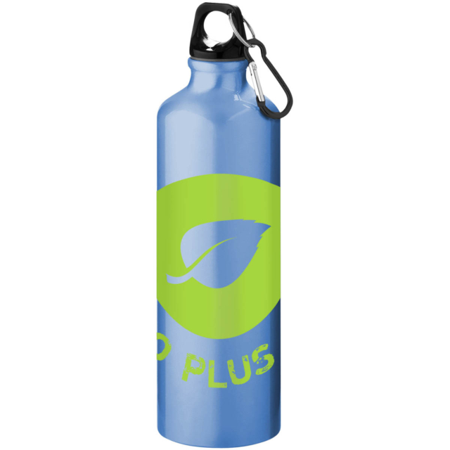 Oregon 770 ml Aluminium Trinkflasche mit Karabinerhaken - hellblau - Logo 2