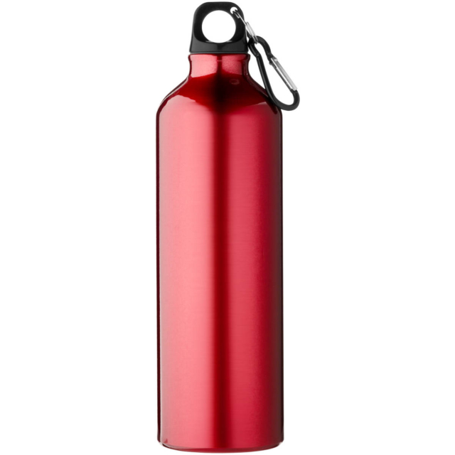 Oregon 770 ml Aluminium Trinkflasche mit Karabinerhaken - rot - Vorderseite