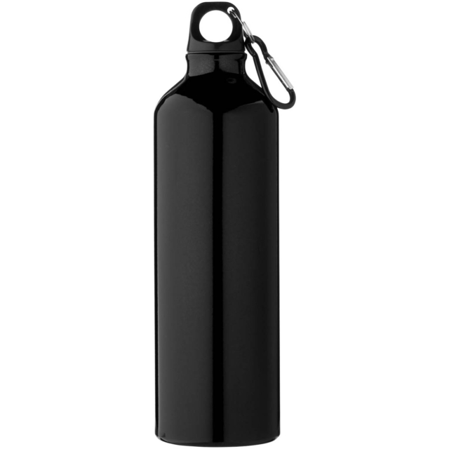 Oregon 770 ml Aluminium Trinkflasche mit Karabinerhaken - schwarz - Vorderseite