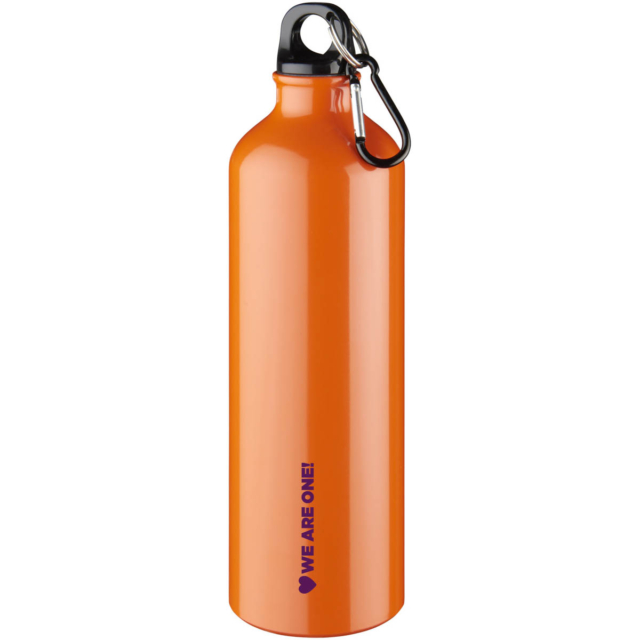 Oregon 770 ml Aluminium Trinkflasche mit Karabinerhaken - orange - Logo 2