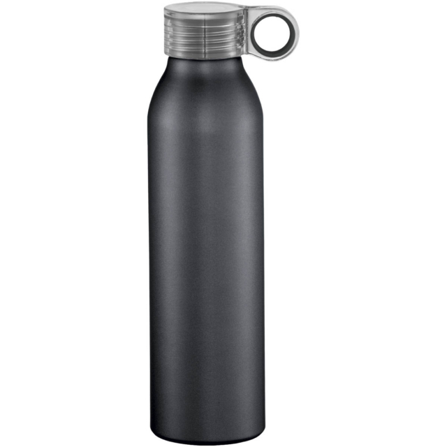 Grom 650 ml Aluminium Sportflasche - schwarz - Vorderseite