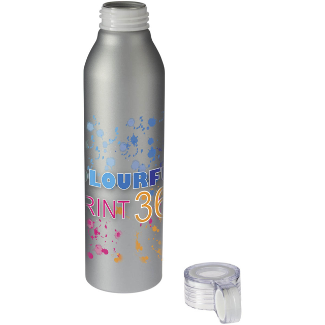 Grom 650 ml Aluminium Sportflasche - silber - Logo 1