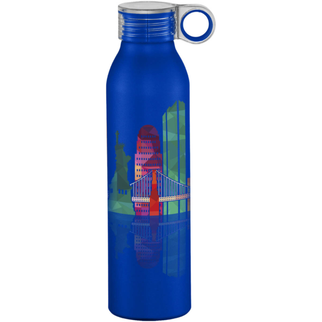 Grom 650 ml Aluminium Sportflasche - royalblau - Logo 1