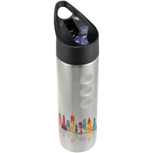 Trixie 750 ml Edelstahl Sportflasche - silber - Logo 1
