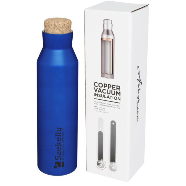 Norse 590 ml Kupfer-Vakuum Isolierflasche - blau - Logo 1