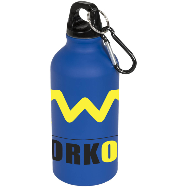 Oregon matte 400 ml Trinkflasche mit Karabiner - blau - Logo 3