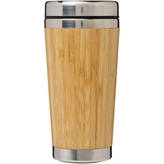 Bambus 450 ml Becher mit Bambus-Außenseite - braun - Vorderseite