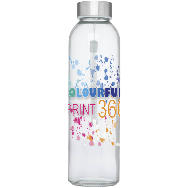 Bodhi 500 ml Glas-Sportflasche - weiss - Logo 1