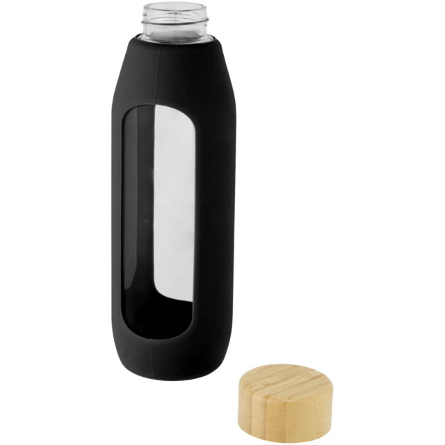 Tidan 600 ml Flasche aus Borosilikatglas mit Silikongriff - schwarz - Extra 1