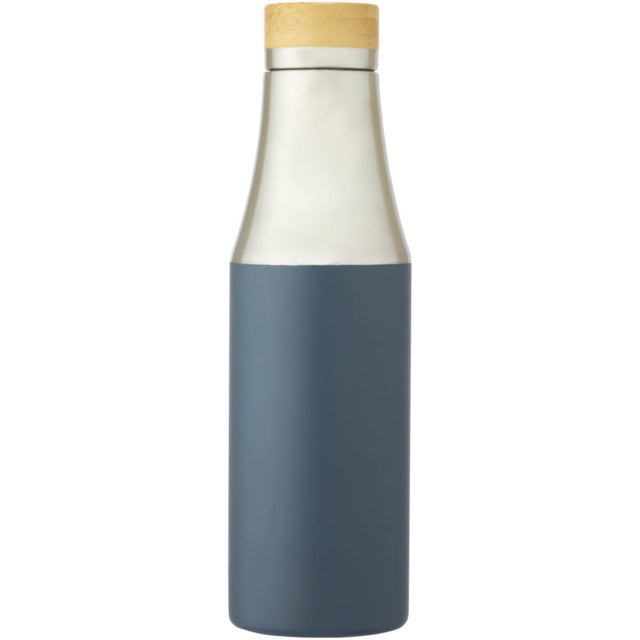 Hulan 540 ml Kupfer-Vakuum Isolierflasche mit Bambusdeckel - eisblau - Vorderseite