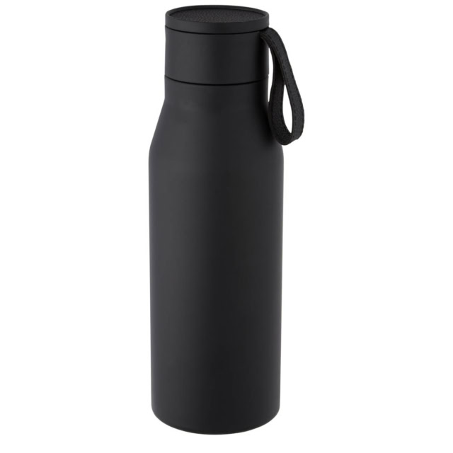 Ljungan 500 ml Kupfer-Vakuum Isolierflasche mit PU Kunststoffband und Deckel - schwarz - Extra 2