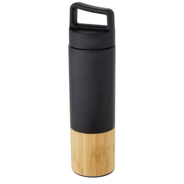 Torne 540 ml Kupfer-Vakuum Isolierflasche mit Bambus Außenwand - schwarz - Extra 2