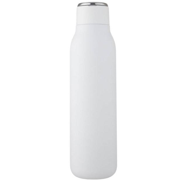 Marka 600 ml Kupfer-Vakuum Isolierflasche mit Metallschlaufe - weiss - Vorderseite