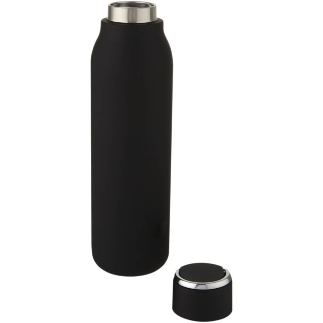 Marka 600 ml Kupfer-Vakuum Isolierflasche mit Metallschlaufe - schwarz - Extra 1