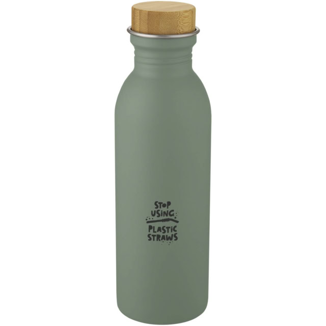 Kalix 650 ml Sportflasche aus Edelstahl - heather grün - Logo 1