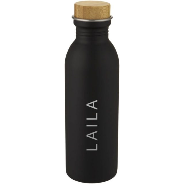 Kalix 650 ml Sportflasche aus Edelstahl - schwarz - Logo 2