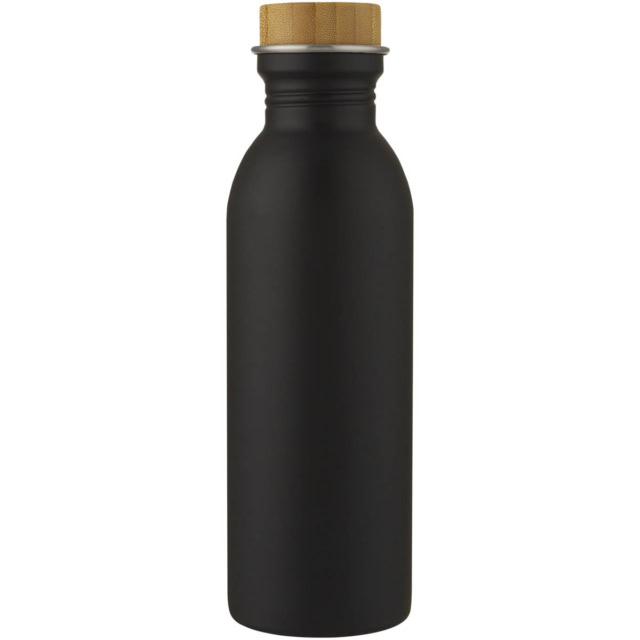 Kalix 650 ml Sportflasche aus Edelstahl - schwarz - Vorderseite