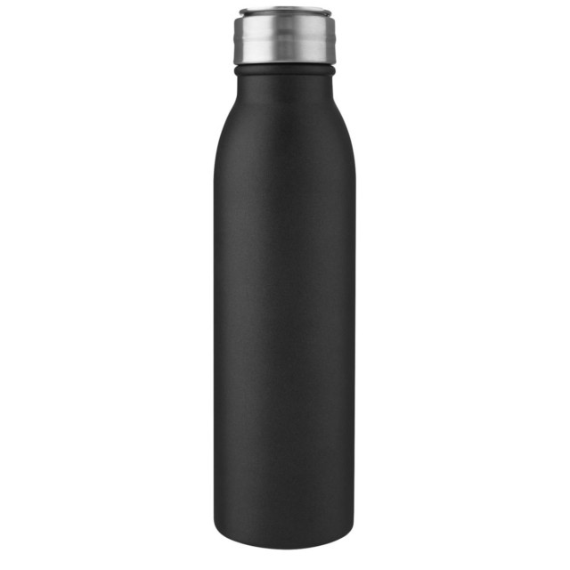 Harper 700 ml Sportflasche aus Edelstahl mit Metallschlaufe - schwarz - Vorderseite