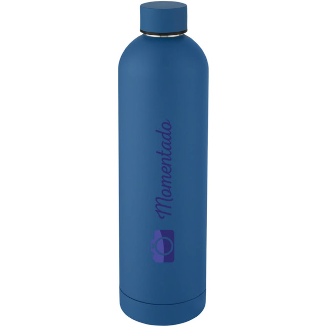 Spring 1 l Kupfer-Vakuum Isolierflasche - Tech blue - Logo 1