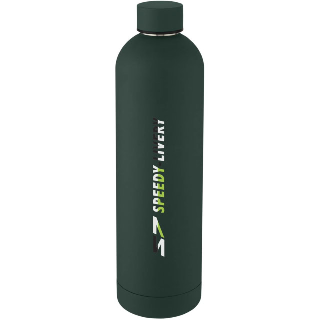 Spring 1 l Kupfer-Vakuum Isolierflasche - Green flash - Logo 1