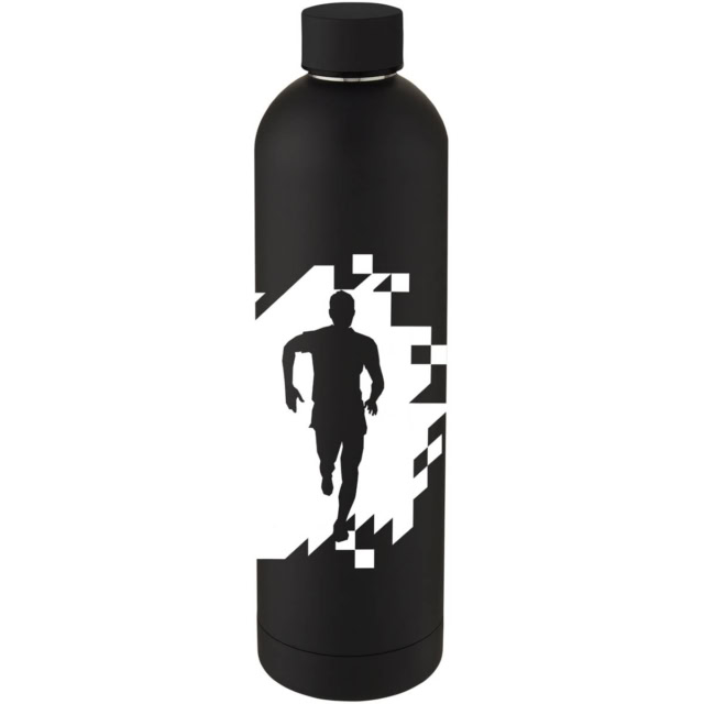 Spring 1 l Kupfer-Vakuum Isolierflasche - schwarz - Logo 1