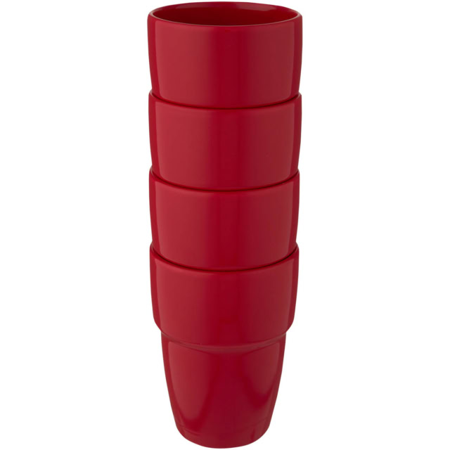 Staki 4-teiliges Geschenkset aus stapelbaren 280 ml Bechern - rot - Extra 1