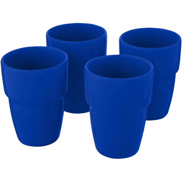 Staki 4-teiliges Geschenkset aus stapelbaren 280 ml Bechern - mittelblau - Extra 2