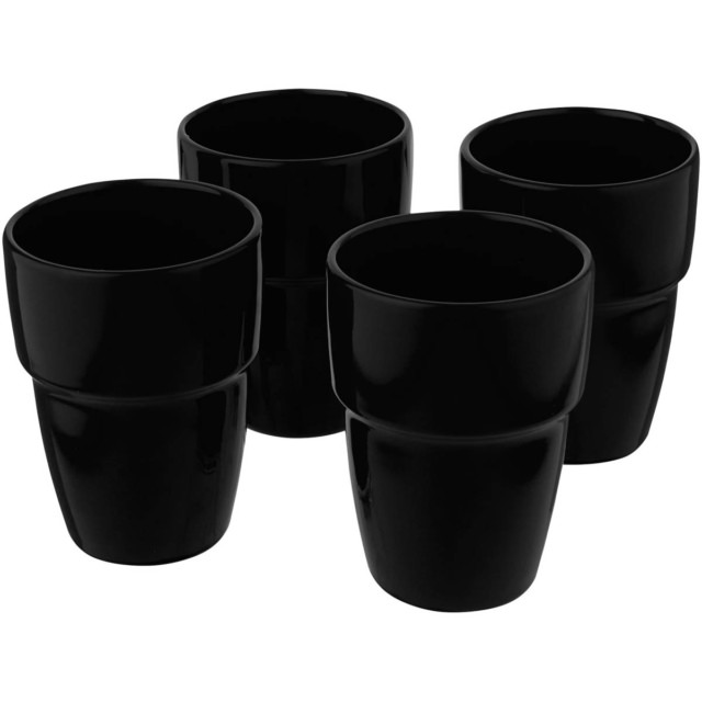 Staki 4-teiliges Geschenkset aus stapelbaren 280 ml Bechern - schwarz - Extra 2