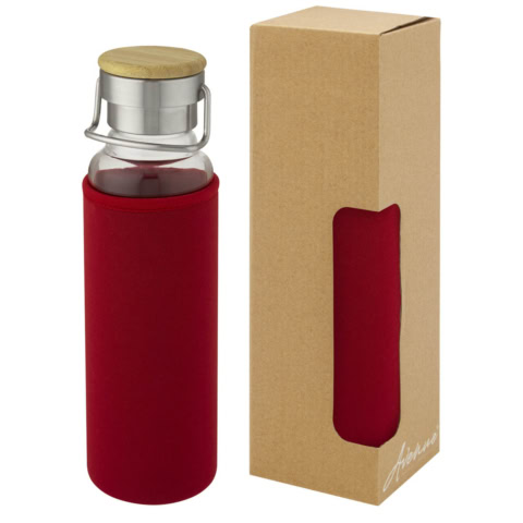 Thor 660 ml Glasflasche mit Neoprenhülle - rot - Hauptfoto