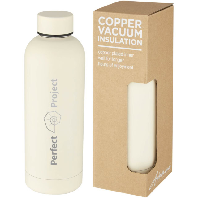 Spring 500 ml Kupfer-Vakuum Isolierflasche - Ivory cream - Logo 1