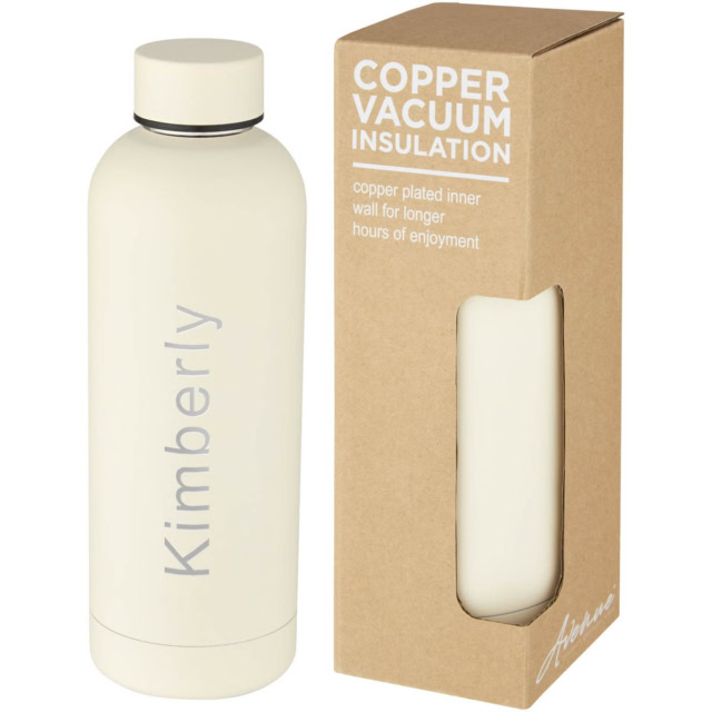 Spring 500 ml Kupfer-Vakuum Isolierflasche - Ivory cream - Logo 2