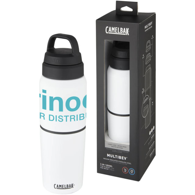 CamelBak® MultiBev 500 ml vakuumisolierte Edelstahlflasche und 350 ml Becher - weiss - Logo 1