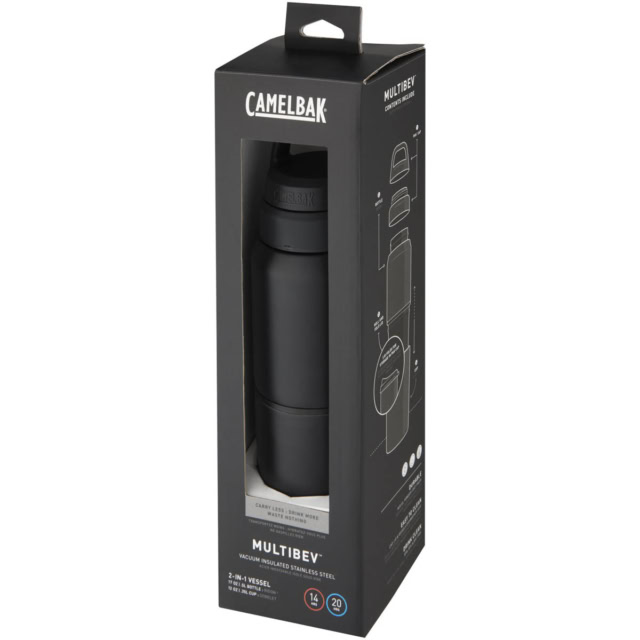 CamelBak® MultiBev 500 ml vakuumisolierte Edelstahlflasche und 350 ml Becher - schwarz - Package