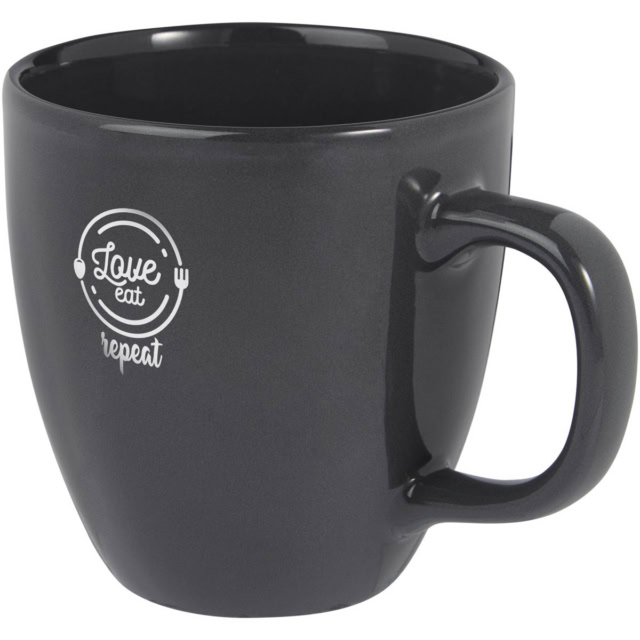 Moni 430 ml Keramiktasse - grau - Logo 1