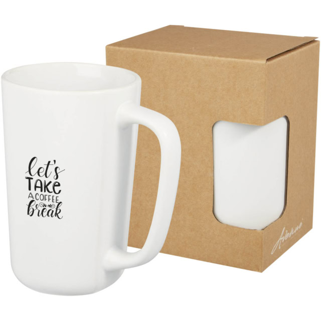 Perk 480 ml Keramiktasse - weiss - Logo 1