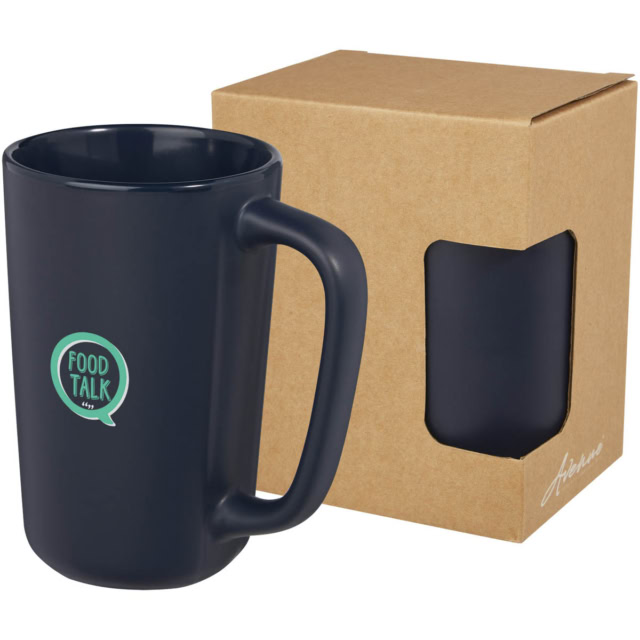 Perk 480 ml Keramiktasse - navy - Logo 1