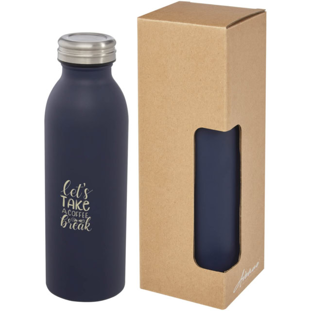 Riti 500 ml Kupfer-Vakuum Isolierflasche - navy - Logo 1