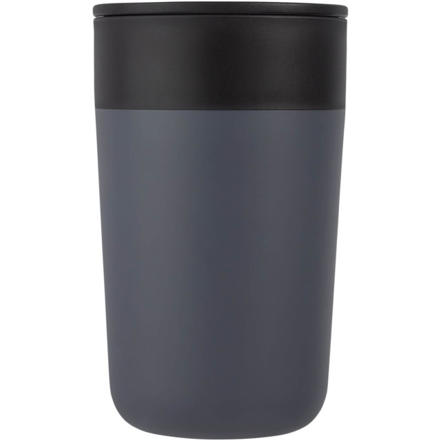 Nordia 400 ml doppelwandiger Becher aus Recyclingmaterial - grau - Vorderseite