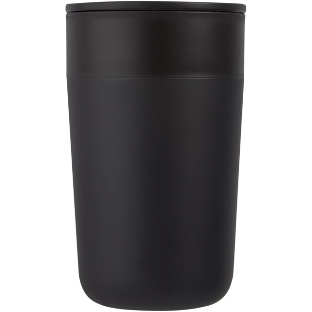 Nordia 400 ml doppelwandiger Becher aus Recyclingmaterial - schwarz - Vorderseite