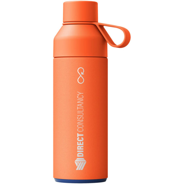 Ocean Bottle 500 ml vakuumisolierte Flasche - Sun Orange - Logo 1