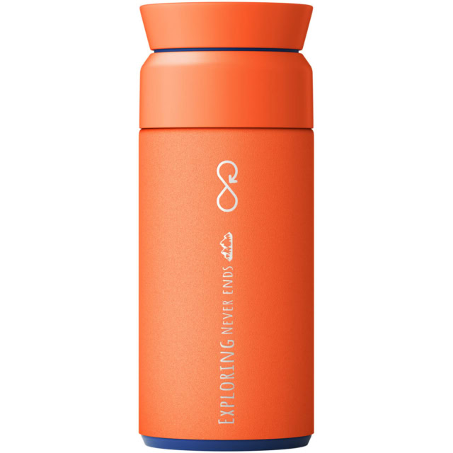 Ocean Bottle 350 ml Brew Flask - Sun Orange - Logo 1