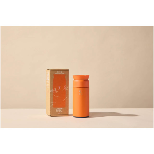 Ocean Bottle 350 ml Brew Flask - Sun Orange - Package