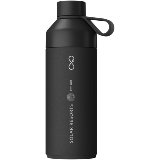 Big Ocean Bottle 1 L vakuumisolierte Flasche - Obsidian Black - Logo 1