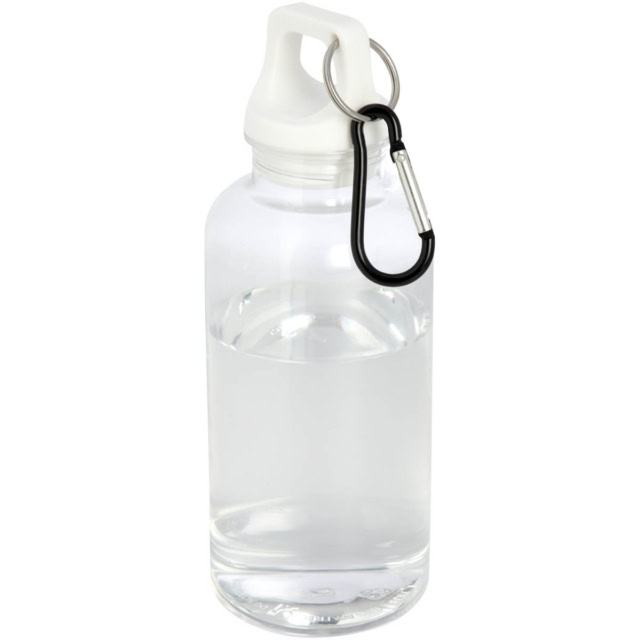 Oregon 400 ml RCS-zertifizierte Trinkflasche aus recyceltem Kunststoff mit Karabiner - weiss - Hauptfoto