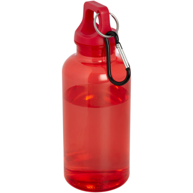 Oregon 400 ml RCS-zertifizierte Trinkflasche aus recyceltem Kunststoff mit Karabiner - rot - Hauptfoto