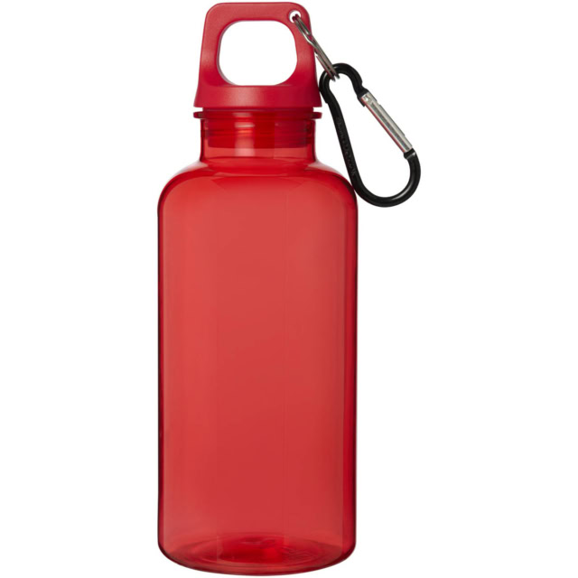 Oregon 400 ml RCS-zertifizierte Trinkflasche aus recyceltem Kunststoff mit Karabiner - rot - Vorderseite