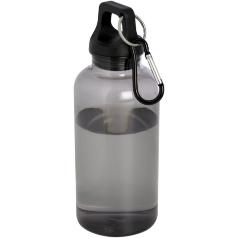 Oregon 400 ml RCS-zertifizierte Trinkflasche aus recyceltem Kunststoff mit Karabiner - schwarz - Hauptfoto