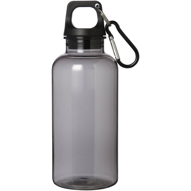 Oregon 400 ml RCS-zertifizierte Trinkflasche aus recyceltem Kunststoff mit Karabiner - schwarz - Vorderseite