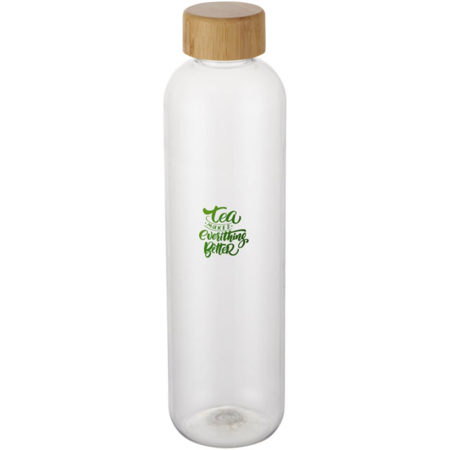 Ziggs 1000 ml Sportflasche aus recyceltem Kunststoff - transparent klar - Logo 1